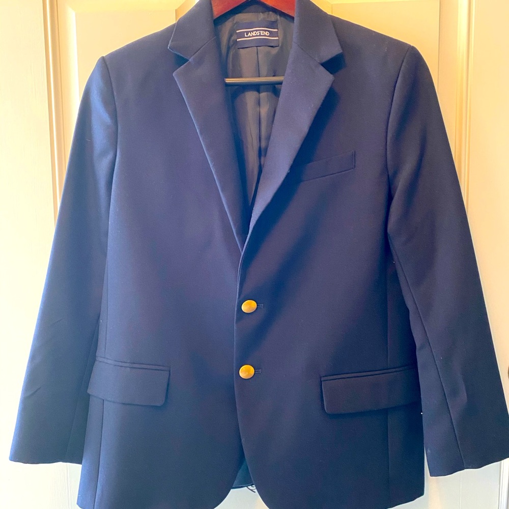 Lands End Boys Navy Blazer
